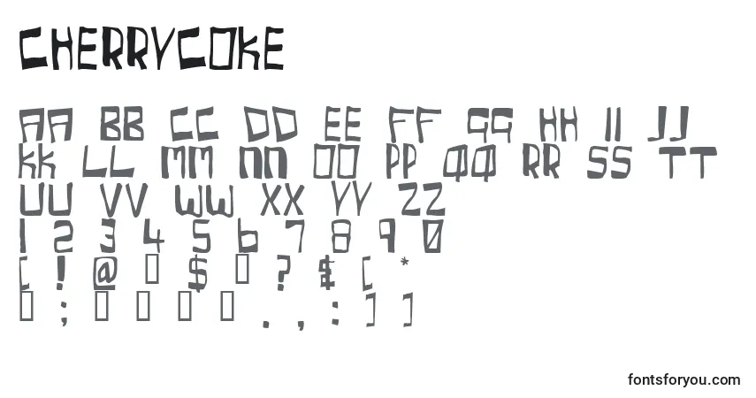 Schriftart CherryCoke – Alphabet, Zahlen, spezielle Symbole
