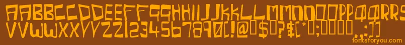 CherryCoke-Schriftart – Orangefarbene Schriften auf braunem Hintergrund