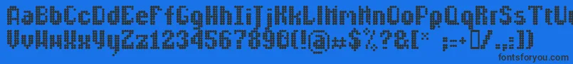 Lldisco Font – Black Fonts on Blue Background