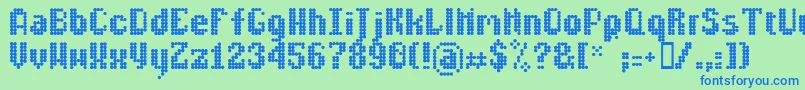 Шрифт Lldisco – синие шрифты на зелёном фоне
