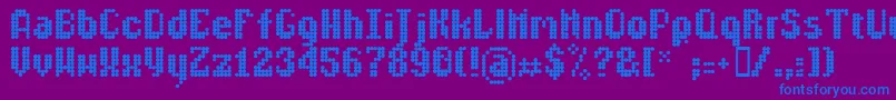フォントLldisco – 紫色の背景に青い文字
