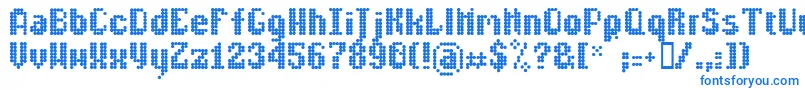 フォントLldisco – 白い背景に青い文字