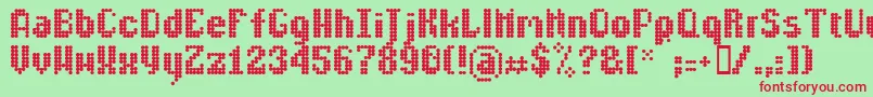 Lldisco Font – Red Fonts on Green Background