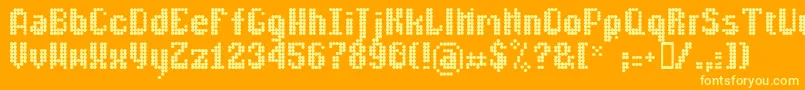 フォントLldisco – オレンジの背景に黄色の文字