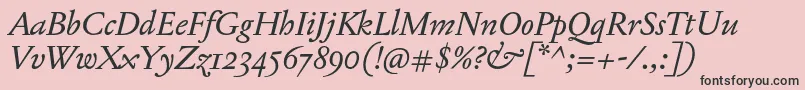 JannonTModerneOtItalic Font – Black Fonts on Pink Background