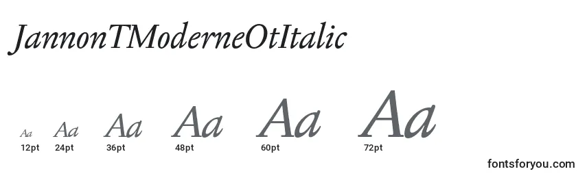 JannonTModerneOtItalic Font Sizes