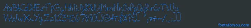 DjbDoodlEDoo Font – Blue Fonts on Black Background