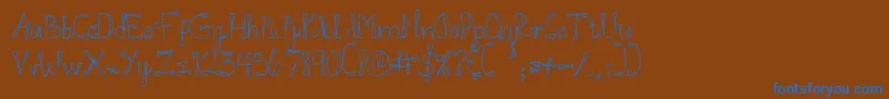 DjbDoodlEDoo Font – Blue Fonts on Brown Background