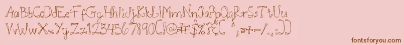 DjbDoodlEDoo Font – Brown Fonts on Pink Background