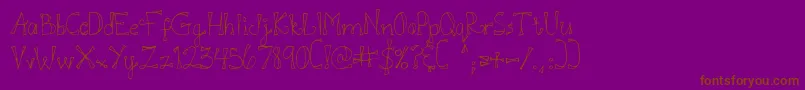 DjbDoodlEDoo Font – Brown Fonts on Purple Background