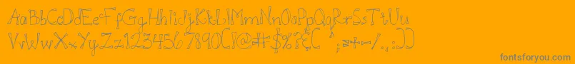 フォントDjbDoodlEDoo – オレンジの背景に灰色の文字