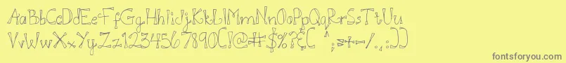 DjbDoodlEDoo Font – Gray Fonts on Yellow Background