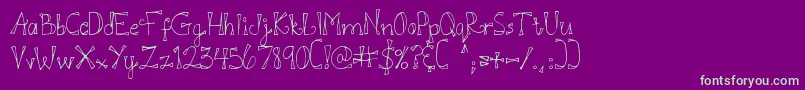 DjbDoodlEDoo Font – Green Fonts on Purple Background