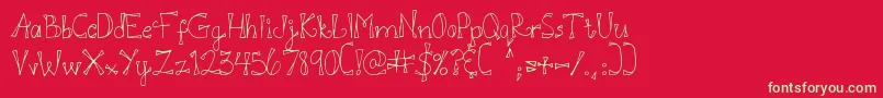 DjbDoodlEDoo Font – Green Fonts on Red Background