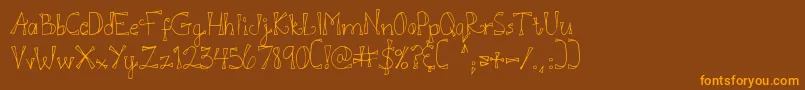 DjbDoodlEDoo Font – Orange Fonts on Brown Background