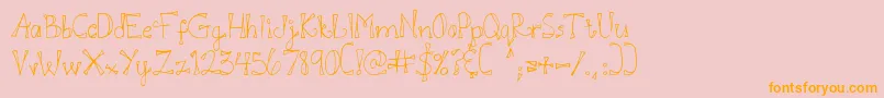 DjbDoodlEDoo Font – Orange Fonts on Pink Background