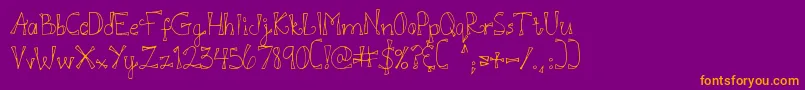 DjbDoodlEDoo Font – Orange Fonts on Purple Background
