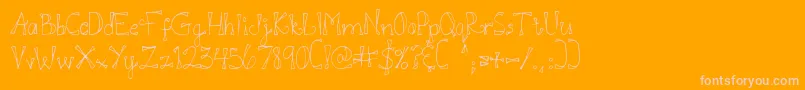 DjbDoodlEDoo Font – Pink Fonts on Orange Background