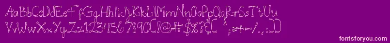 DjbDoodlEDoo Font – Pink Fonts on Purple Background