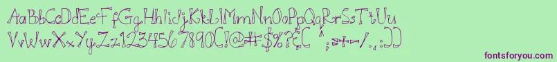 DjbDoodlEDoo Font – Purple Fonts on Green Background