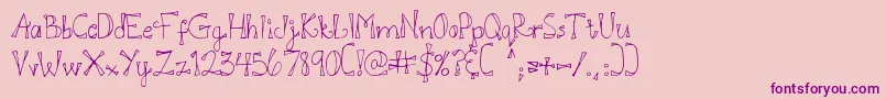 DjbDoodlEDoo Font – Purple Fonts on Pink Background