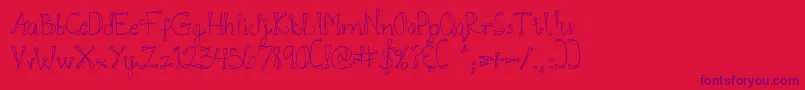 Fonte DjbDoodlEDoo – fontes roxas em um fundo vermelho
