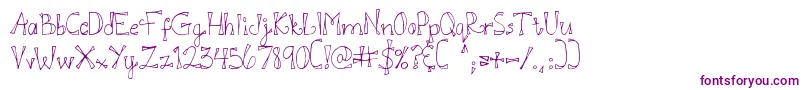 DjbDoodlEDoo Font – Purple Fonts on White Background