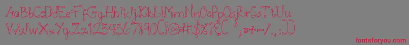 DjbDoodlEDoo Font – Red Fonts on Gray Background