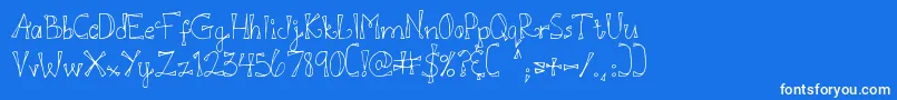 DjbDoodlEDoo Font – White Fonts on Blue Background