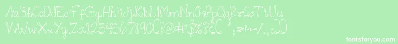 DjbDoodlEDoo Font – White Fonts on Green Background