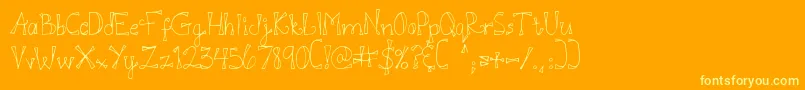 DjbDoodlEDoo Font – Yellow Fonts on Orange Background