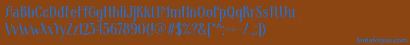 Czcionka ArdecoWebfont – niebieskie czcionki na brązowym tle