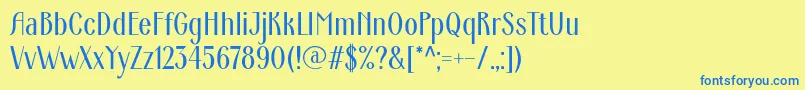 Fonte ArdecoWebfont – fontes azuis em um fundo amarelo