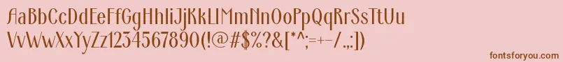 Fonte ArdecoWebfont – fontes marrons em um fundo rosa