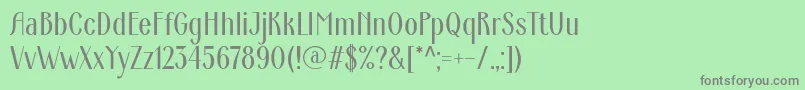 Fonte ArdecoWebfont – fontes cinzas em um fundo verde