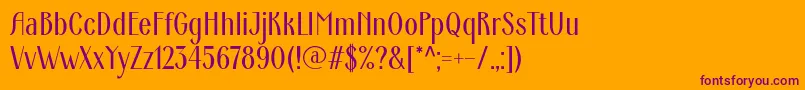 Шрифт ArdecoWebfont – фиолетовые шрифты на оранжевом фоне