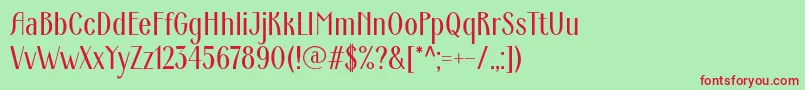 フォントArdecoWebfont – 赤い文字の緑の背景