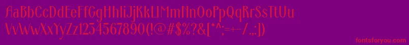 ArdecoWebfont-fontti – punaiset fontit violetilla taustalla