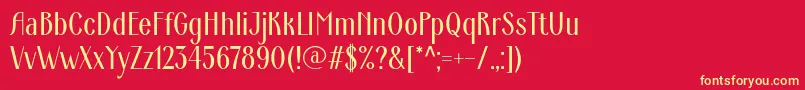 ArdecoWebfont Font – Yellow Fonts on Red Background