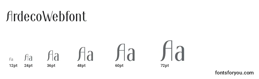 ArdecoWebfont Font Sizes