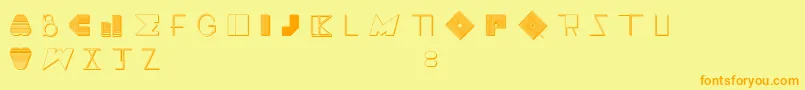 BossMFour Font – Orange Fonts on Yellow Background