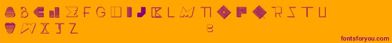 BossMFour Font – Purple Fonts on Orange Background