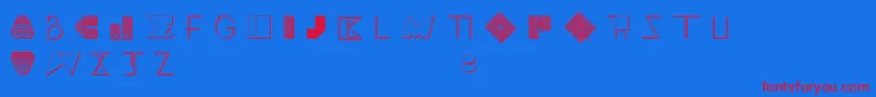 Шрифт BossMFour – красные шрифты на синем фоне