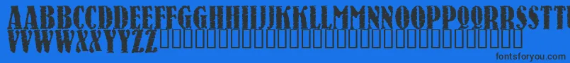 Raven ffy Font – Black Fonts on Blue Background