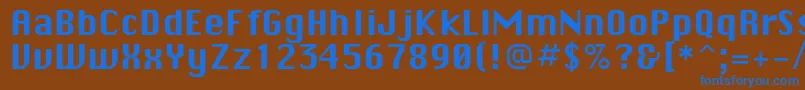 フォントSistemnyjc – 茶色の背景に青い文字