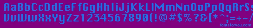 Sistemnyjc-fontti – siniset fontit violetilla taustalla