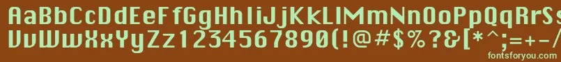 Sistemnyjcフォントについての詳細 フォントSistemnyjc – 緑色の文字が茶色の背景にあります。