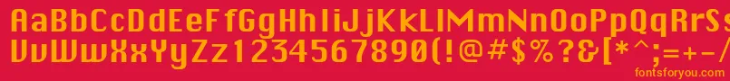 フォントSistemnyjc – 赤い背景にオレンジの文字