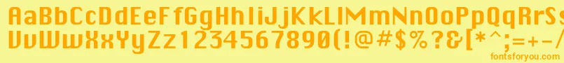 Sistemnyjc Font – Orange Fonts on Yellow Background