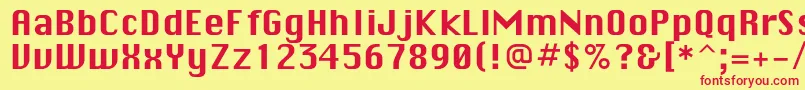 Sistemnyjc Font – Red Fonts on Yellow Background